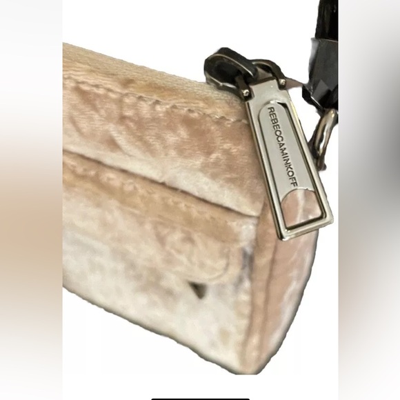 Rebecca Minkoff Suede Mini MAC Crossbody Purse Pink/Taupe Blend - Picture 10 of 16